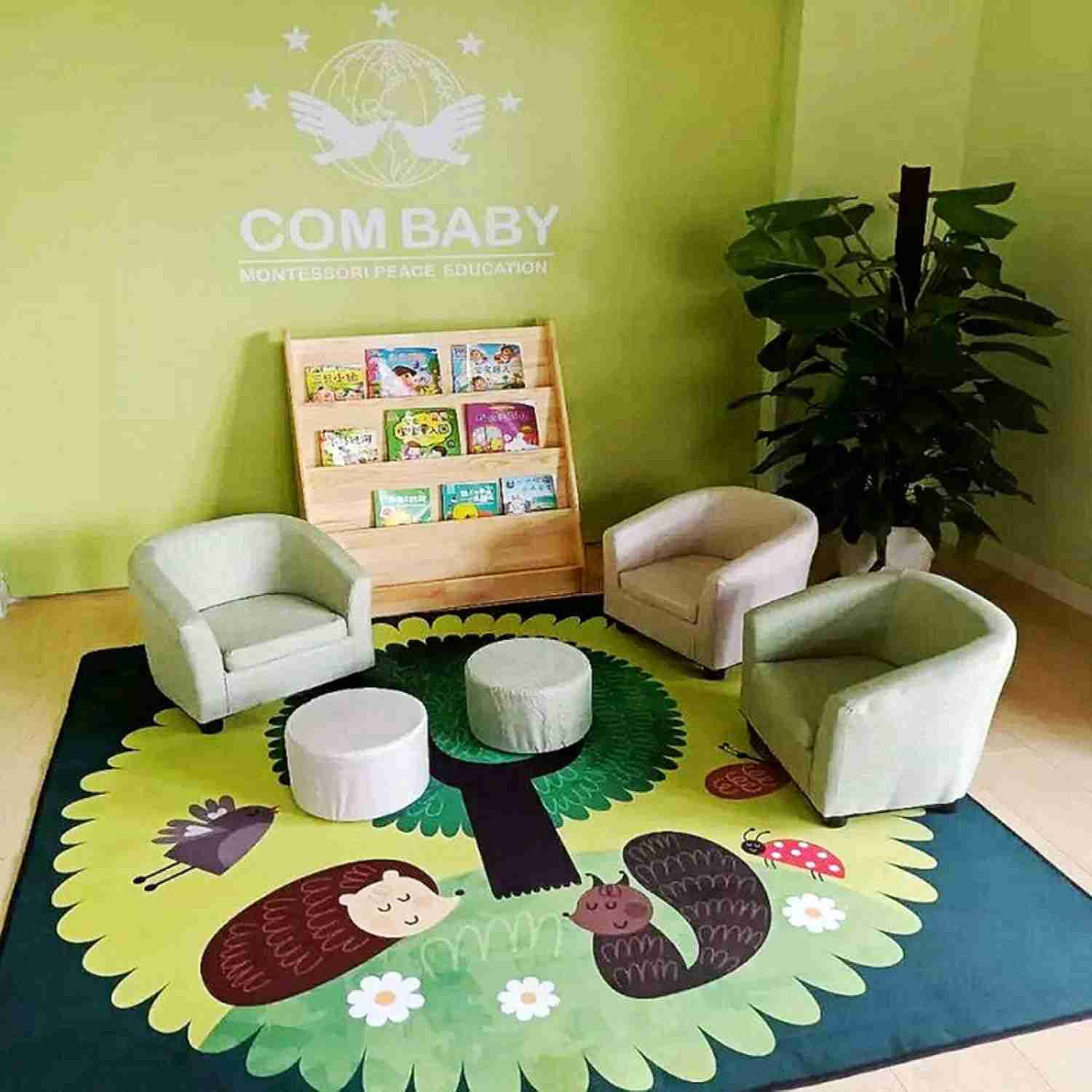 子供 ラグ NO. キッズマット プレイマット ベビー 数 ABC 道路 線路 知育 カーペット 楕円形 フランネ..