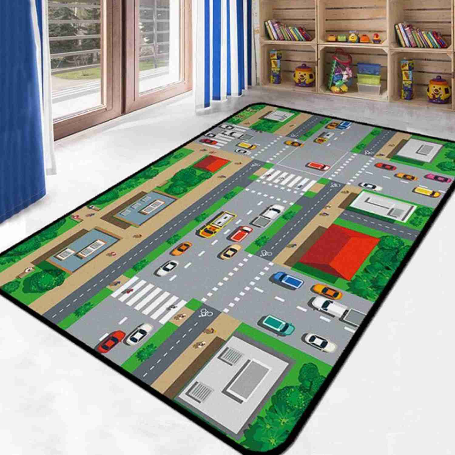 ラグ マット ラグマット カラー4 ロードマップ 面白い 部屋マット 大きいサイズ 洗濯機OK 可愛い 遊び..