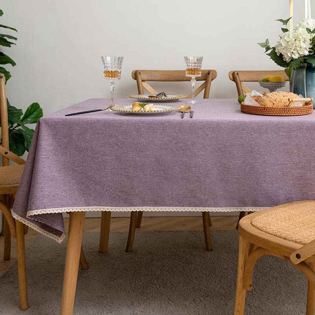 テーブルクロス 撥水 ポリエステル 紫 テーブルカバー デスクマット 無地 長方形 130x180cm はっ水加工 汚れ防止 耐熱 耐久性 布 食卓カバー テーブルマット 家庭用 店舗用