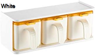 砂糖入れ 壁掛けラック プラスチック 回転調味料ボックス キッチンレストラン 3個セット