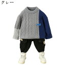 セーター キッズ 男の子 スクールセーター 子供服 ベビー服 春秋 丸襟 あったか プルオーバー ニットセーター おしゃれ ケーブル編み 切り替え色 韓国 学院...