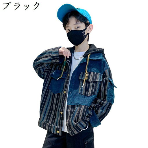 子供服 デニムジャケット キッズ 男の子 秋 長袖 ボタンダウン フード付き ストライプ柄 吸湿通気 ゆったり ジャンパー Gジャン 防寒防風 あったか おしゃれ ストリート アウター 通学 普段着 ジュニア 春 ボーイズコート?ジャケット 子供服 デニムジャケット キッズ 男の子 秋 長袖 ボタンダウン フード付き ストライプ柄 吸湿通気 ゆったり ジャンパー Gジャン 防寒防風 あったか おしゃれ ストリート アウター 通学 普段着 ジュニア 春 ボーイズコート?ジャケット