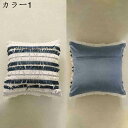 クッションカバー 45x45cm 2枚セット 北欧 ストライプ おしゃれ リネンっぽい 枕カバー 座布団カバー 抱き枕カバー ソファ背当て 耐久性 洗濯可能 イ...