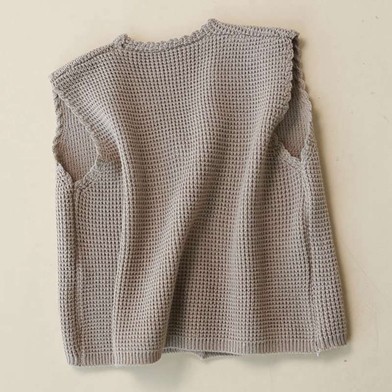 セーターベスト ニットベスト レディース Vネック 無地 春秋 冬 暖かい ゆったり ケーブル編み 前開き ボタン 日系 カジュアル おしゃれ お出かけ 通学 通勤 ニットチョッキ カーキ M