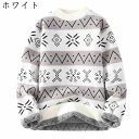ニットセーター メンズ 日系 ストライプ 秋冬 厚手 暖かい 防寒 防風 丸首 カジュアル セーター おしゃれ かっこいい 通勤 通学 お出かけ 旅行 着回し ...