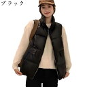 ダウンベスト 中綿ベスト レディース 冬 ショート 軽量 ハイネック ジッパー ポケット ふんわり 袖なし ゆったり 大きいサイズ パファーベスト ウォーム 防寒 秋冬 ジャケット お洒落 カジュアル 旅行 釣り