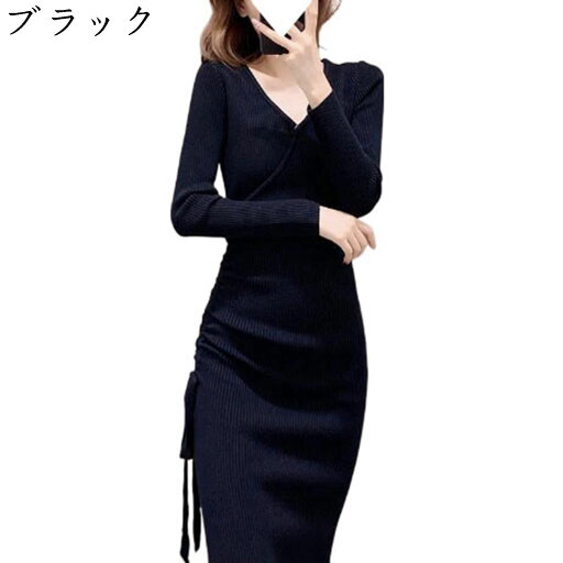 レディース ロングワンピース ニットワンピース 春 秋冬 ゆったり 暖かい 防風 長袖 膝下丈 エレガント Vネック 着痩せ 優しい 細身 ストライプ 無地 20代/30代/40代 OL お呼ばれ お出かけ レディース ロングワンピース ニットワンピース 春 秋冬 ゆったり 暖かい 防風 長袖 膝下丈 エレガント Vネック 着痩せ 優しい 細身 ストライプ 無地 20代/30代/40代 OL お呼ばれ お出かけ