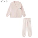前開き パジャマ レディース 上下セット 着脱が便利 ふわふわ 秋冬 暖かい 防風 厚手 防寒 肌触り ゆったり ルームウェア パンダ かわいい 日系 ピンク 胸ポケット付き 部屋着 寢巻き 丸洗い 着回し 大きいサイズ