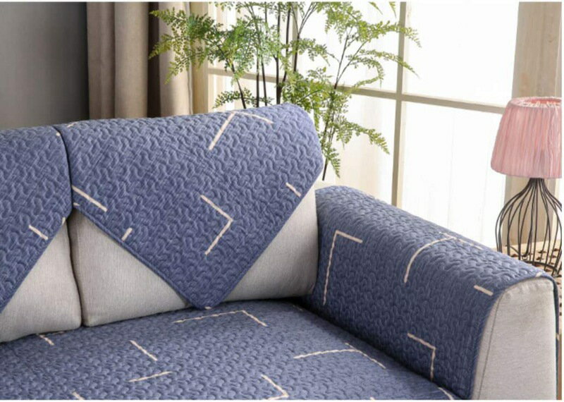 ソファーカバー 2人掛け3人掛け キルティング 北欧風 ソファー保護 ソファーシーツ 滑り止め 四季通用 厚手 子供 犬猫対策 マルチカバー 布製 水洗いOK 汚れ防止 防塵 ソファー保護カバー ナチュラル シンプル 模様替え 90×160cm [3]
