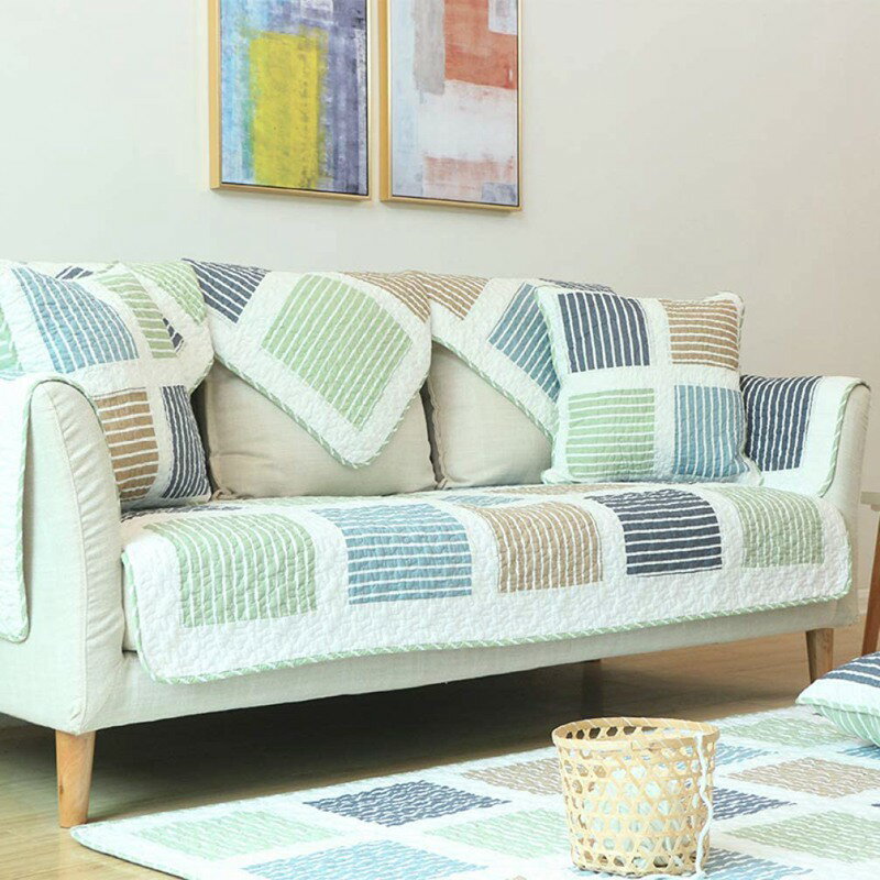 ソファーカバー キルティング 110×180cm ソファー保護 滑り止め 四季通用 厚手 マルチカバー 布製 水洗いOK 汚れ防止 防塵 幾何柄 ソファー保護カバー 2人掛け3人掛け ソファーシーツ 子供 犬猫対策 ナチュラル シンプル 模様替え [2]