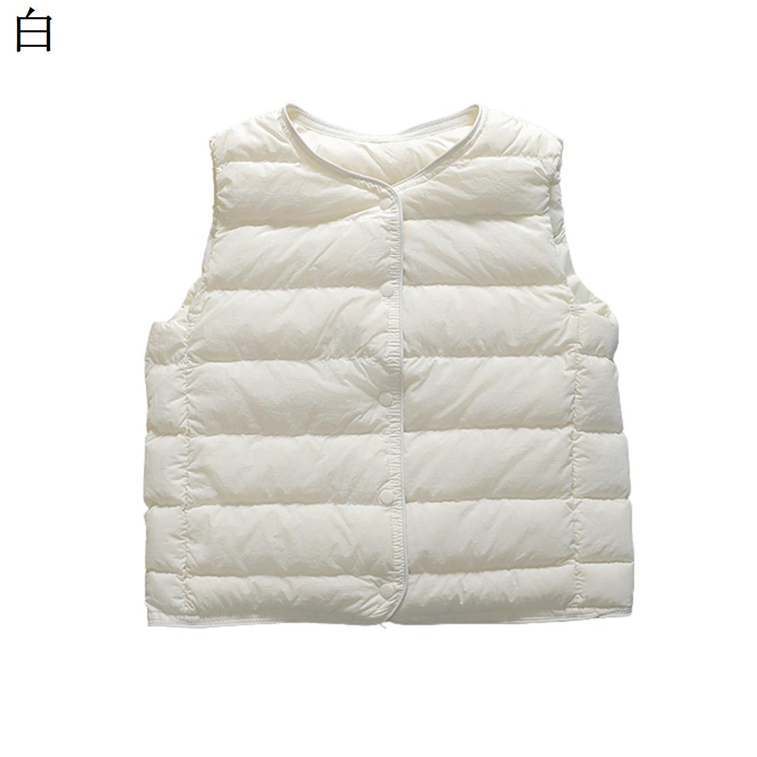 子どもダウンベスト キッズベスト ダウン 春秋冬 袖なし 赤ちゃん 無地 クルーネック インナー 防寒着 超軽量 可愛い 暖かい 防風 キッズ服 アウターウエア カジュアル ダウンジャケット 部屋着 通園通学 普段着 お出かけ