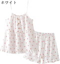 パジャマ レディース ガーゼ ルームウエア 夏 女子 綿100% 上下セット 部屋着 M L XL(4)