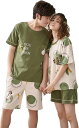 ペアルック 男女4点セット 半袖 パジャマ 綿 パジャマ 夏 ペアパジャマ 部屋着 上下 寝巻き ルームウェア 花柄 部屋着 ペアお揃い 上下セット カップル