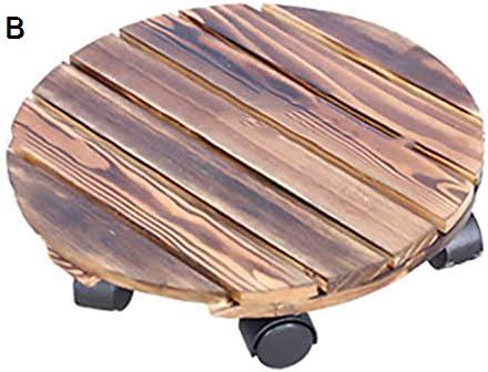 車輪付き植物キャディ、頑丈な可動式植物スタンドヴィンテージスタイルの木製植木鉢ムーバートロリーキ..