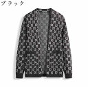 【全店10%OFFクーポン】カーディガン メンズ ニット vネック 長袖 秋服 アーガイル ジオメトリック セーター ジャケット カジュアル ビジネス ゆったり おしゃれ 人気 大きいサイズ トップス オフィス 通学 通勤 春 秋