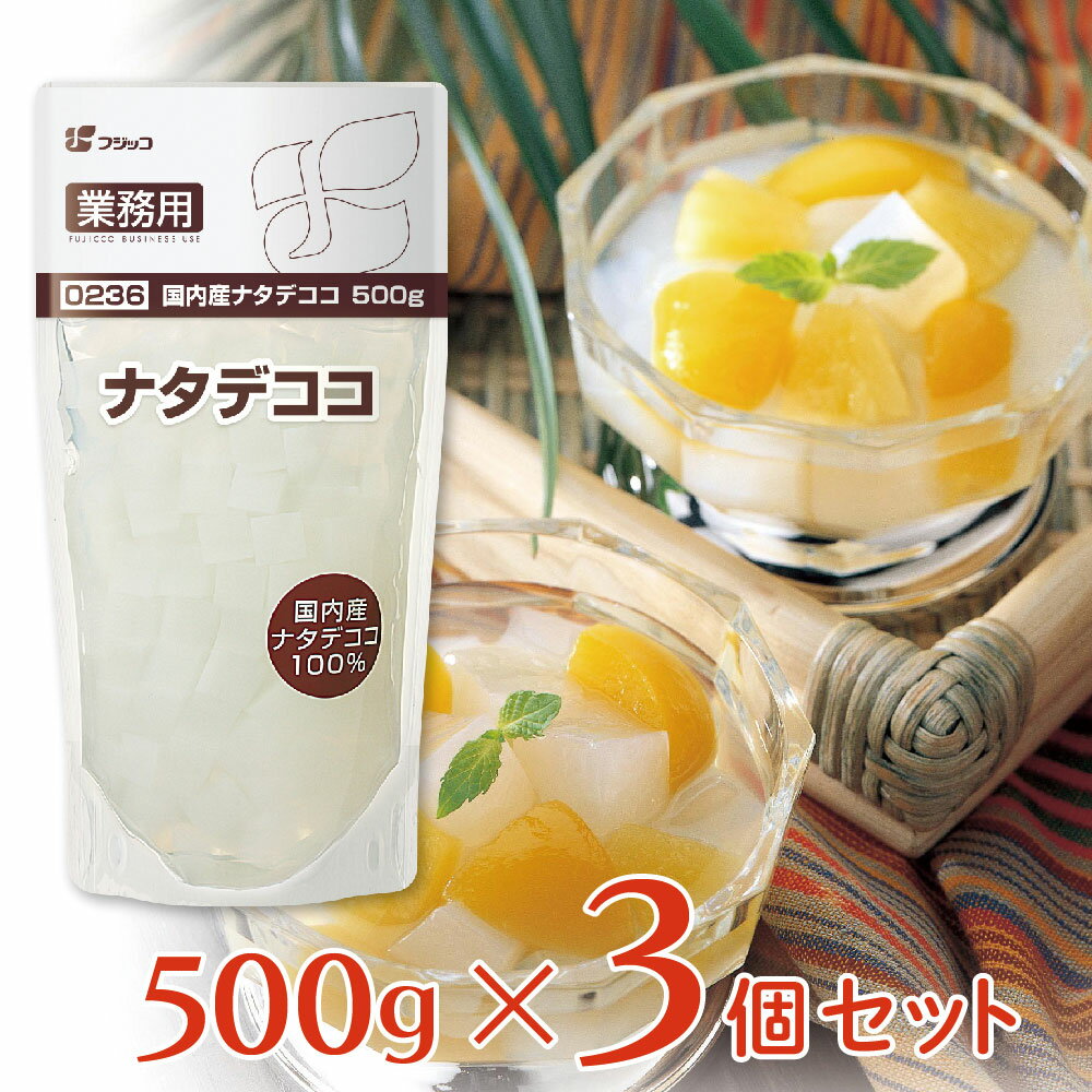 フジッコ 業務用 国内産ナタデココ 500g×3個 シラップ漬け 大容量 原料 製菓 材料 食物繊維 トッピング