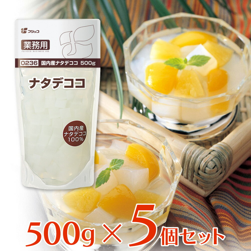 フジッコ 業務用 国内産ナタデココ 500g×5個 シラップ漬け 大容量 原料 製菓 材料 食物繊維 トッピング