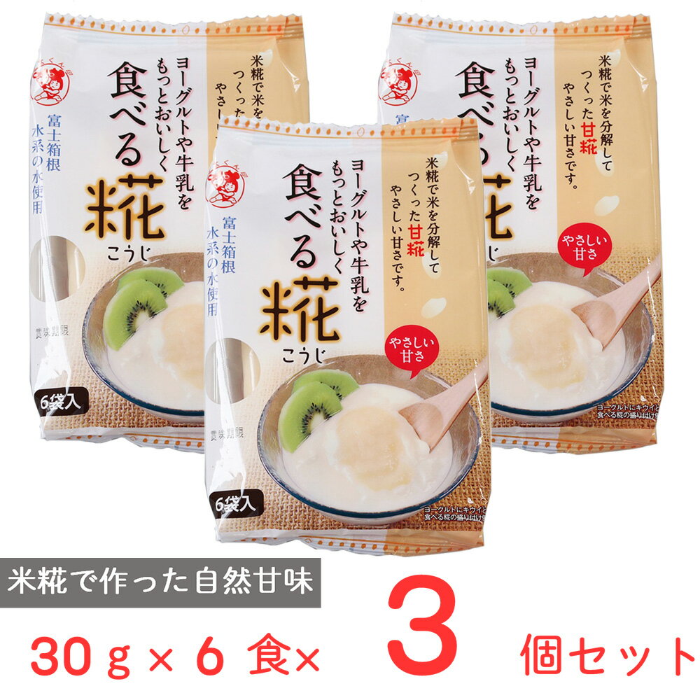 楽天Smile Spoon 楽天市場店伊豆フェルメンテ 食べる糀 30gX6×3個 砂糖 代用 代替 調味料 代わり 麹 甘酒 健康 甘味料 砂糖不使用 個食 個包装 米糀 甘糀 甘麹