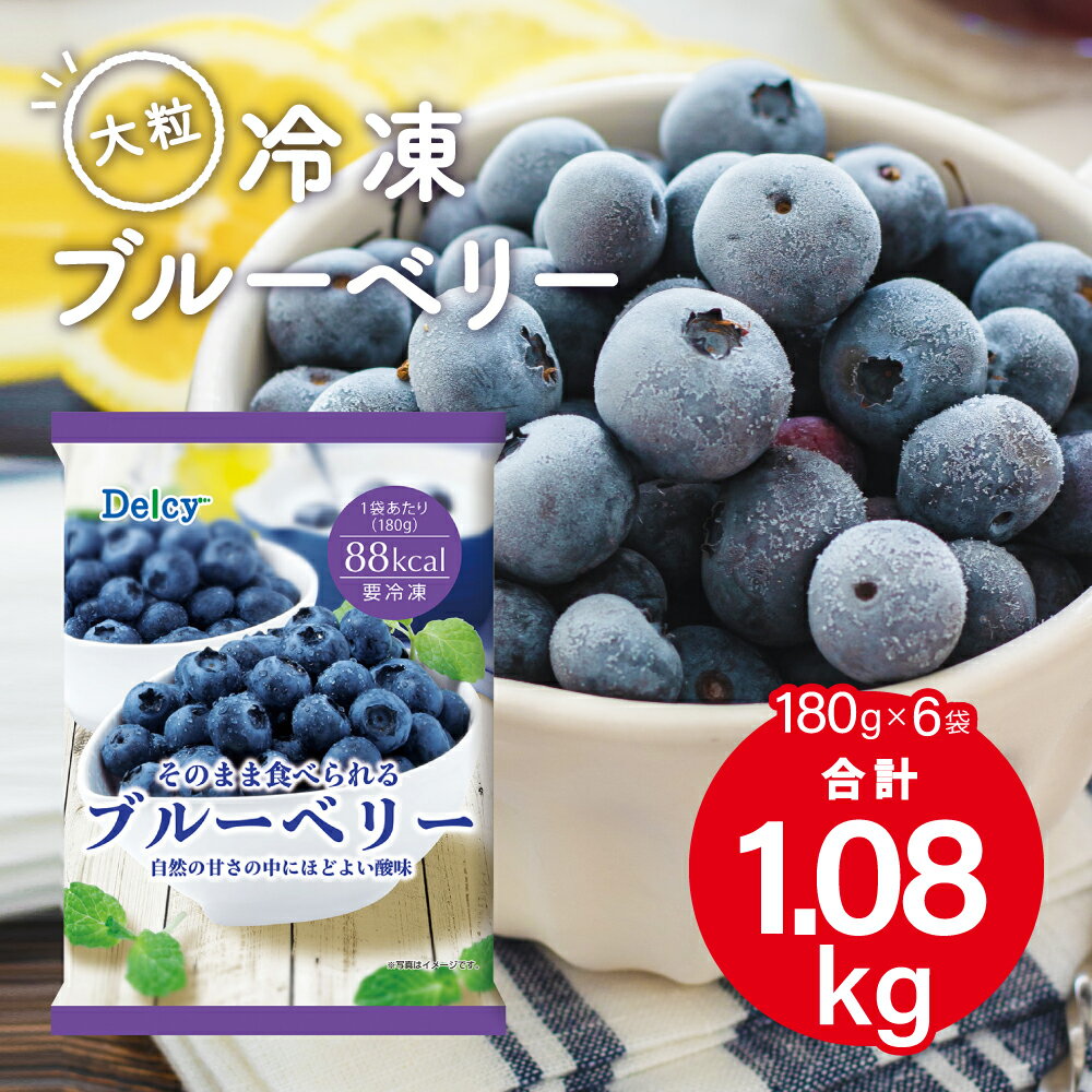 [冷凍] Delcy ブルーベリー 1.08KG (180g×6個 ) 冷凍 果物 フローズン フルーツ 手作り スムージー 製菓 製菓材料 冷…