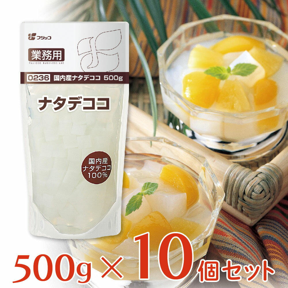 フジッコ 業務用 国内産ナタデココ 500g×10個 シラップ漬け 大容量 原料 製菓 材料 食物繊維 トッピング