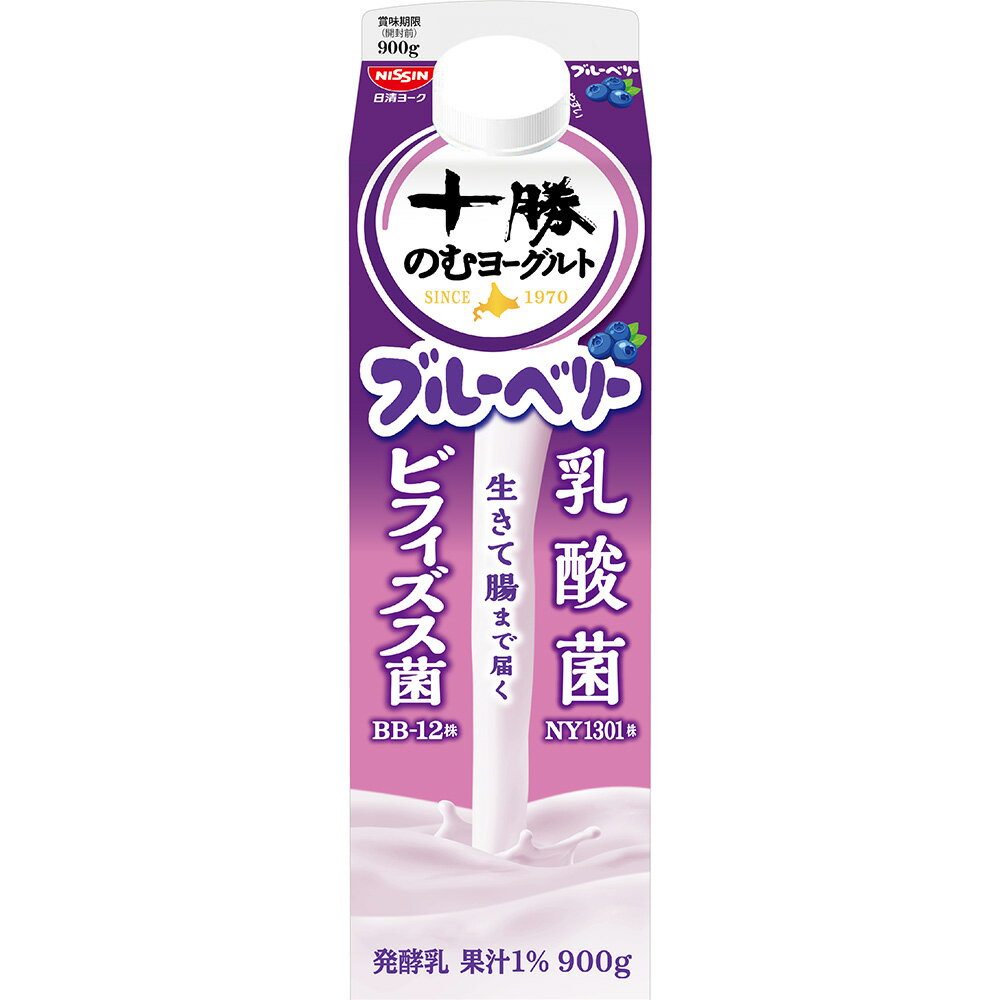 [冷蔵] 日清ヨーク 十勝のむヨーグルト ブルーベリー 900g×12本 2