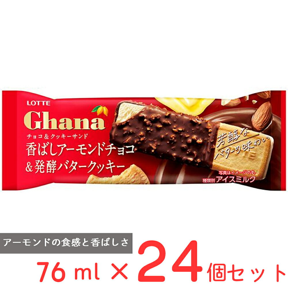 [アイス] ロッテ ガーナ チョコ＆クッキーサンド 76ml×24個