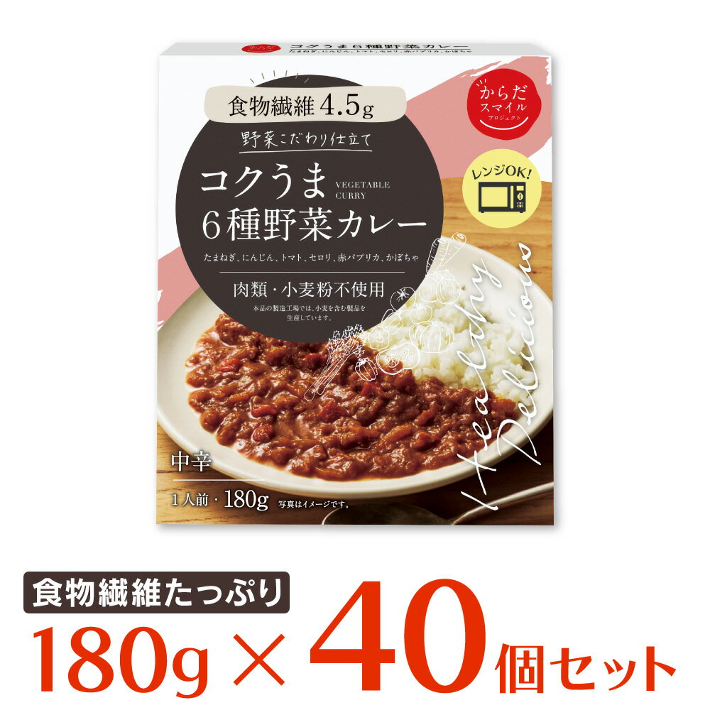 からだスマイルプロジェクト コクうま6種野菜カレー 180g×40個 カレー 惣菜 スパイス 和風 洋風 おかず お弁当 レトルト レンチン 湯煎 時短 手軽 簡単 美味しい