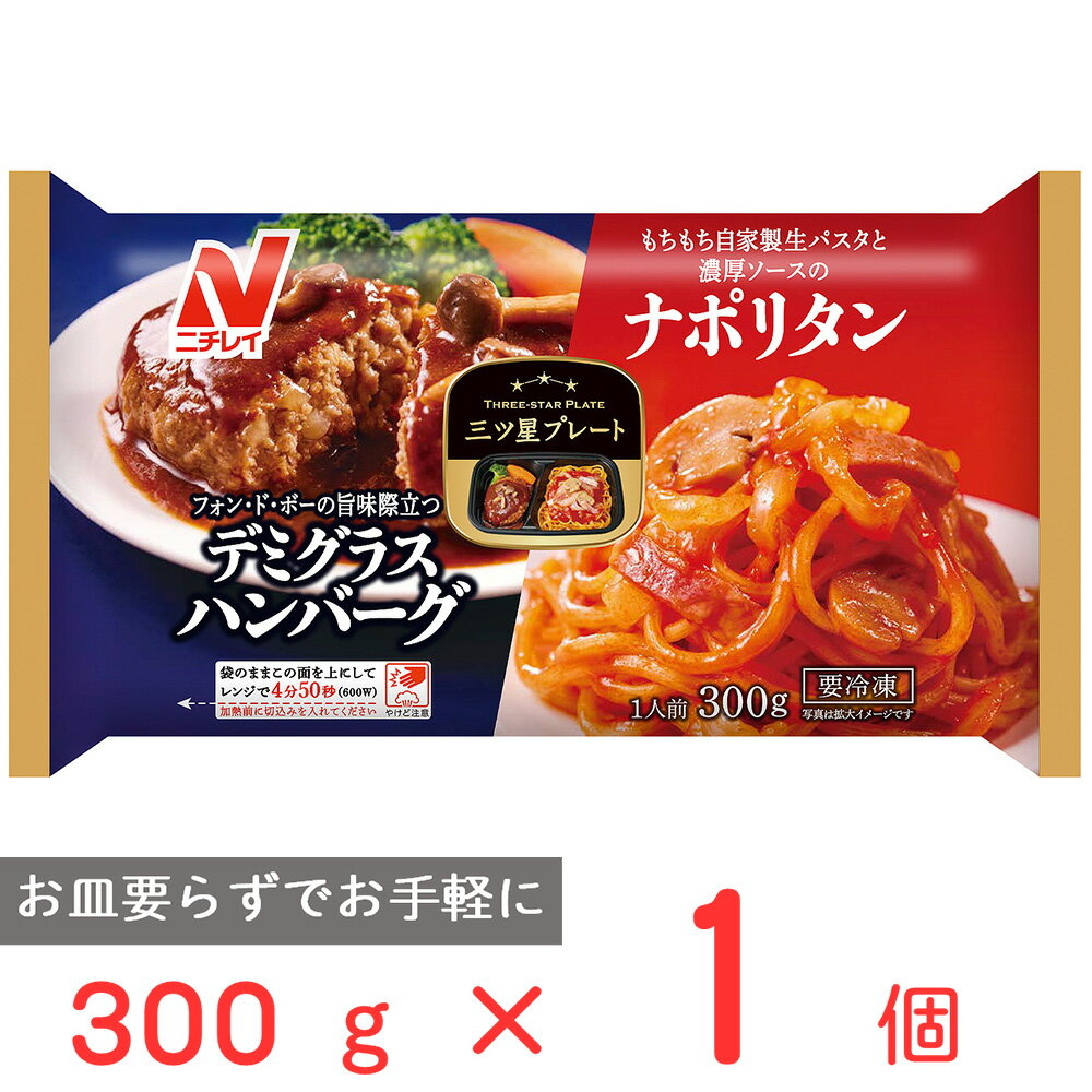 冷凍 ニチレイフーズ 三ツ星プレート デミグラスハンバーグ＆ナポリタン 300g