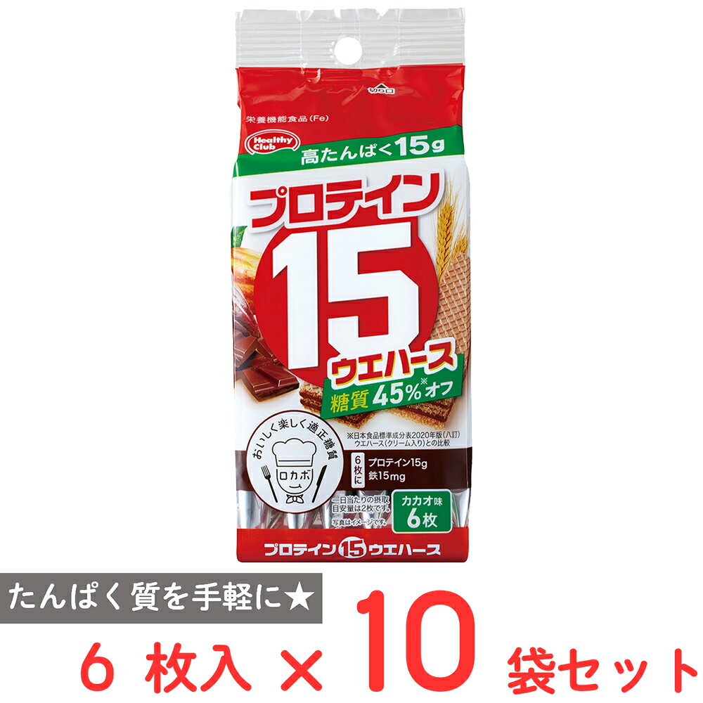 夾心餅乾 - ハマダコンフェクト プロテイン15ウエハース（カカオ味) 6枚×10袋