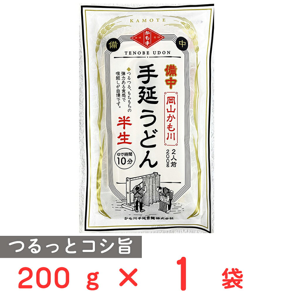 かも川手延素麺 かも川 手延半生うどん 200g