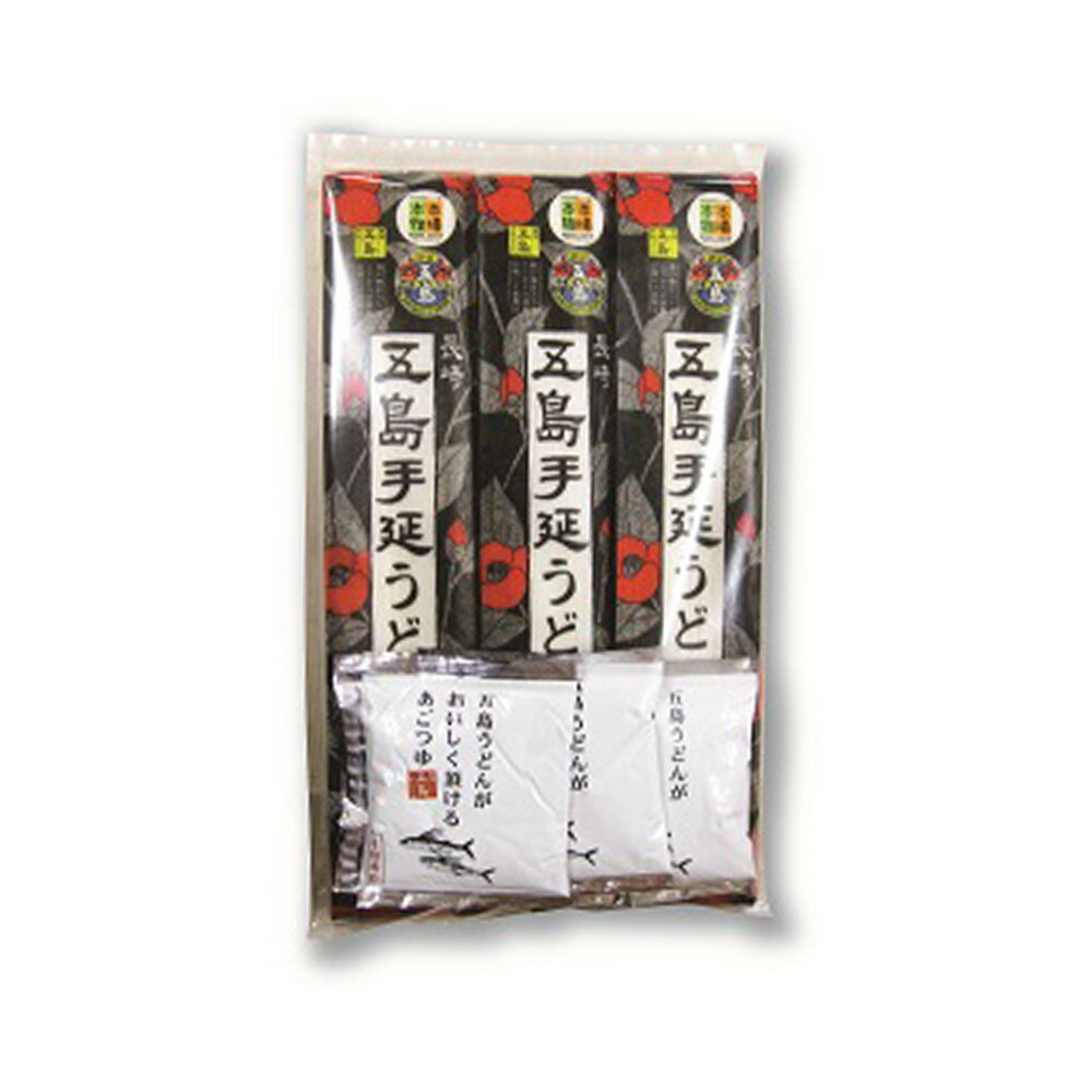 長崎五島うどん 五島手延うどん（国産小麦）・あごつゆ3P （うどん200g×3 つゆ30ml×3）| うどん 手延べ うどん 五島 長崎 椿 うどん 乾麺 手延 調理法 かけ 送料無料 うどん 麺 乾麺 饂飩 夜食 軽食 年末年始 時短 手軽 簡単 美味しい