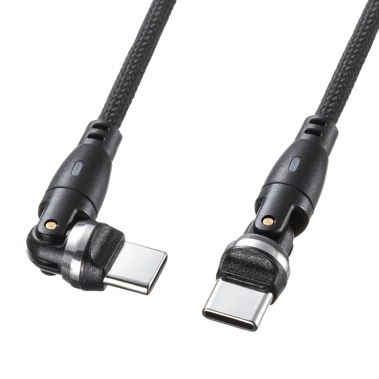 USB2.0 ケーブル Type-C 540度回転 変換 充電 通信 データ転送 1m 高耐久 断線防止 コネクタ 両面挿し