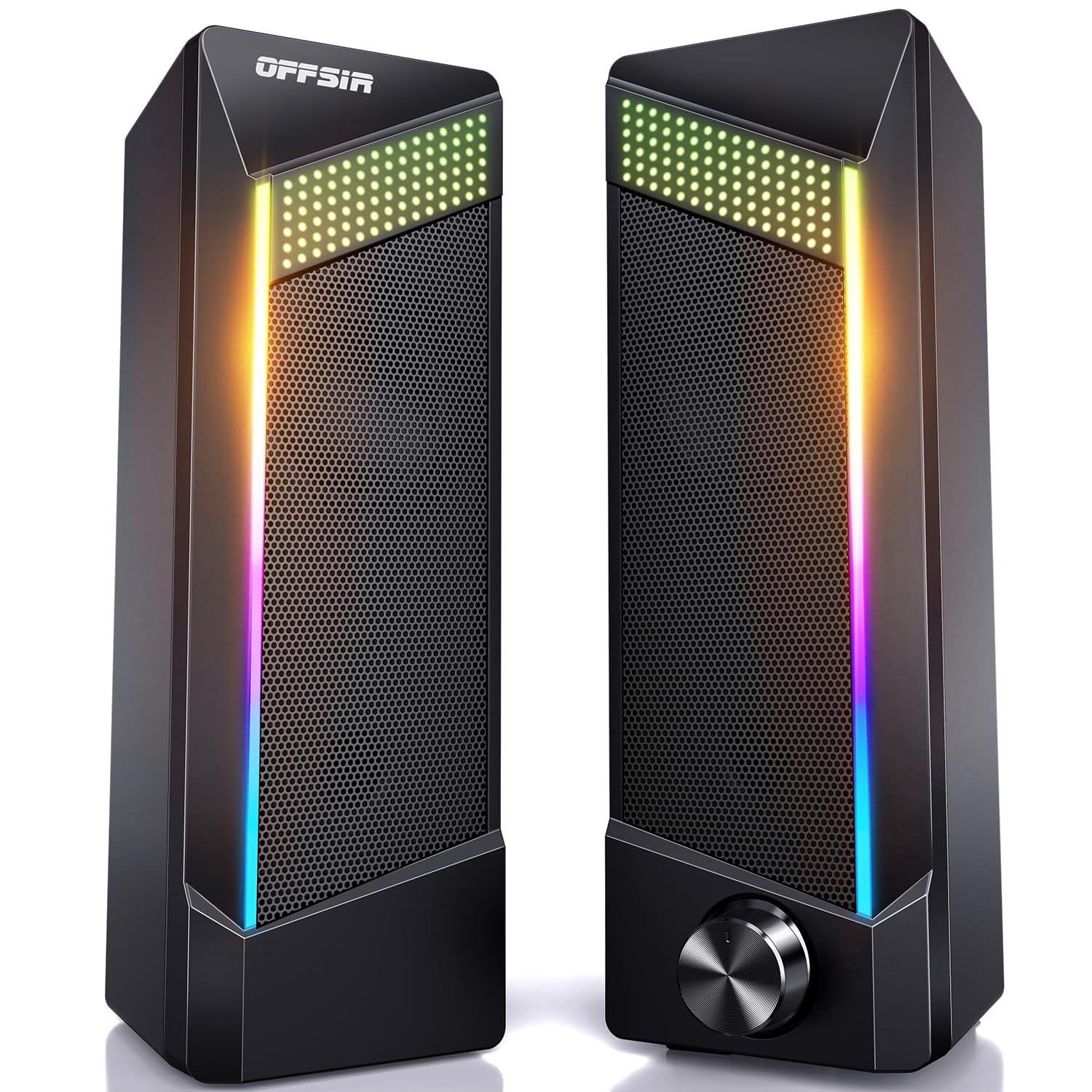 PCスピーカー 2chステレオ 3.5mm端子 USB有線接続 φ50mm丸型フルレンジスピーカーユニット 最大3W×2デュアルドライバー クローズドキャビティデザイン