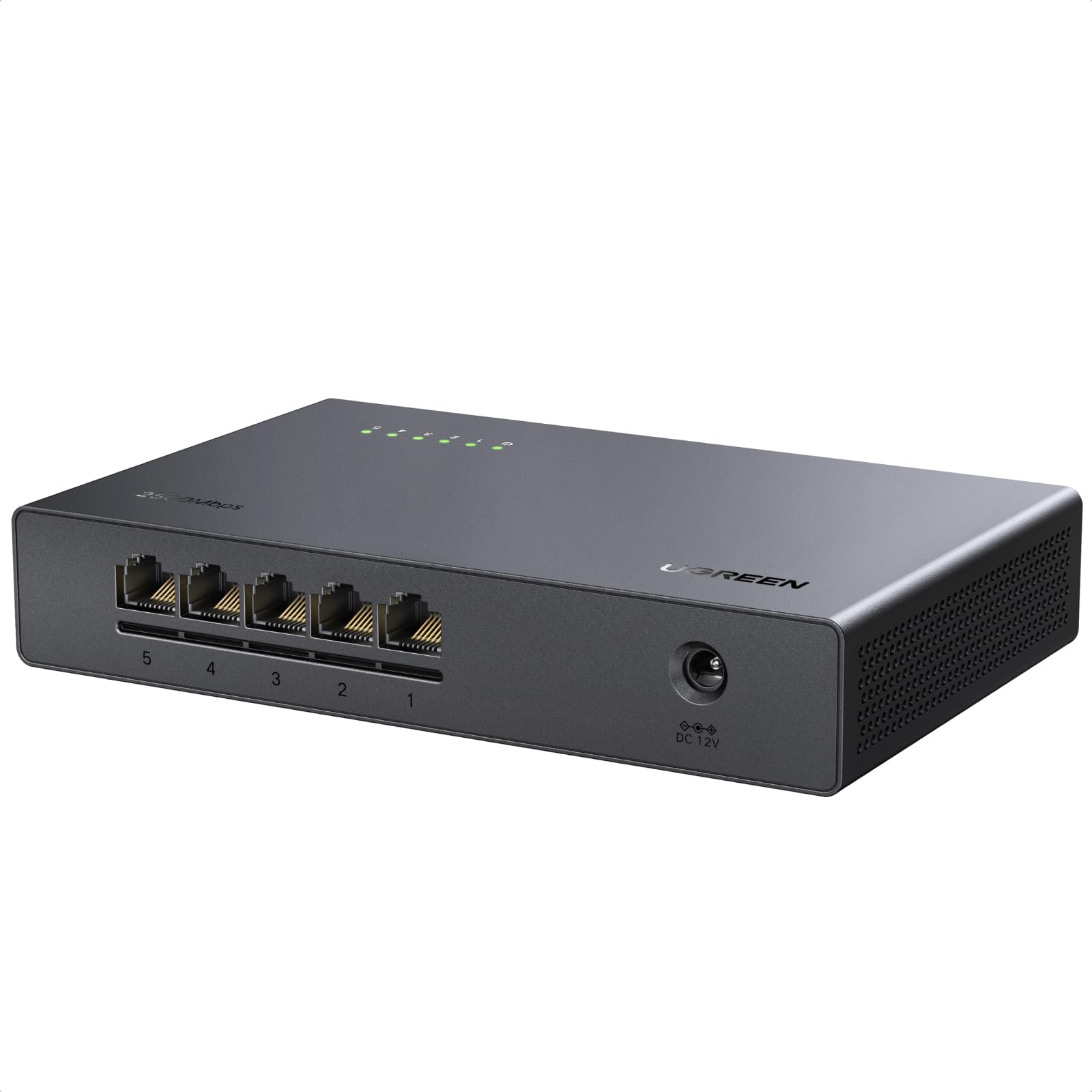 スイッチングハブ 5ポート 2.5Gbps LAN 分配器 壁掛け対応 プラグ＆プレイ 省電力 ファンレス 静音設計 ギガビット対応