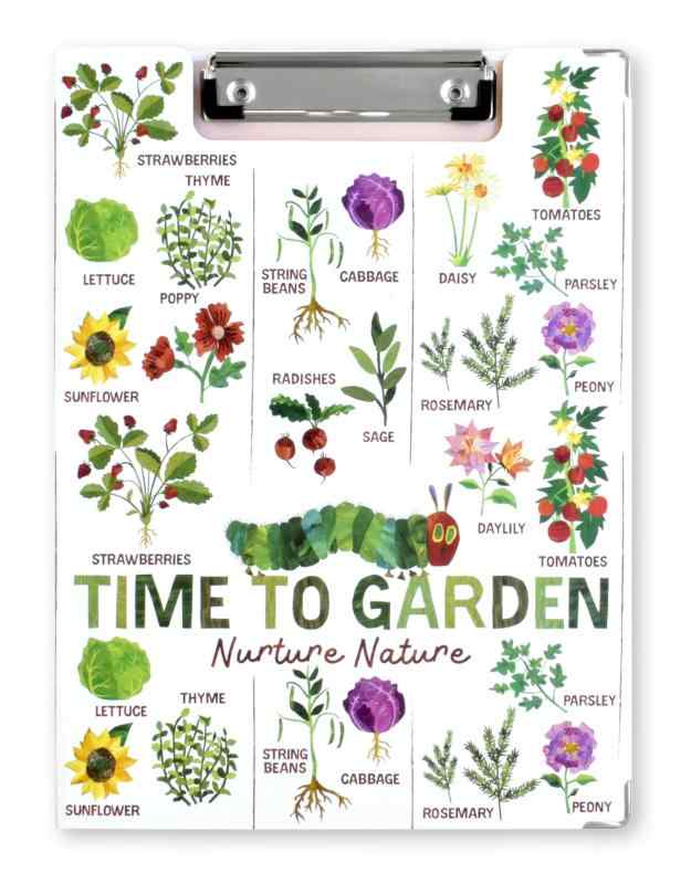 エリックカール クリップボード GARDEN FRIENDS ホワイト／ピンク【ST-ZE0019】