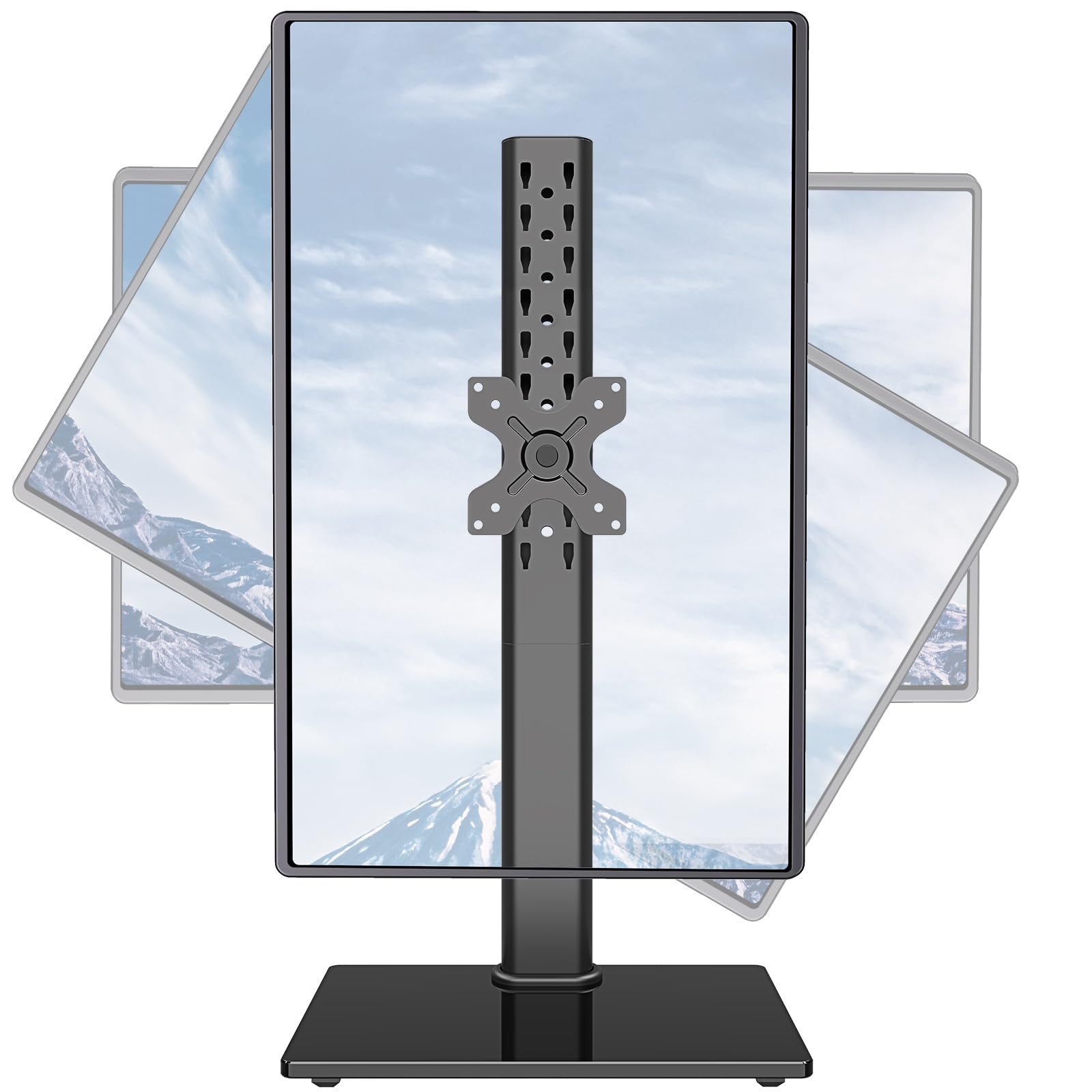 乐天商城 - モニタースタンド モニターアーム 自立 置き型 13〜42インチ PC 小型テレビ 耐荷重15kg 高さ調整 上下左右可動 回転 VESA 75mm 100mm対応