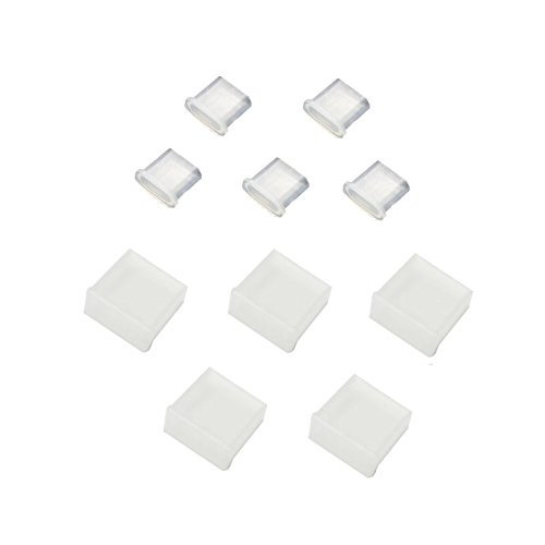 ・入数:計10個 (USB Type-C用5個、USB A用5個) ・カラー:白(半透明) ・素材:TPU、PE ・機能:防塵、防腐食、防衝撃