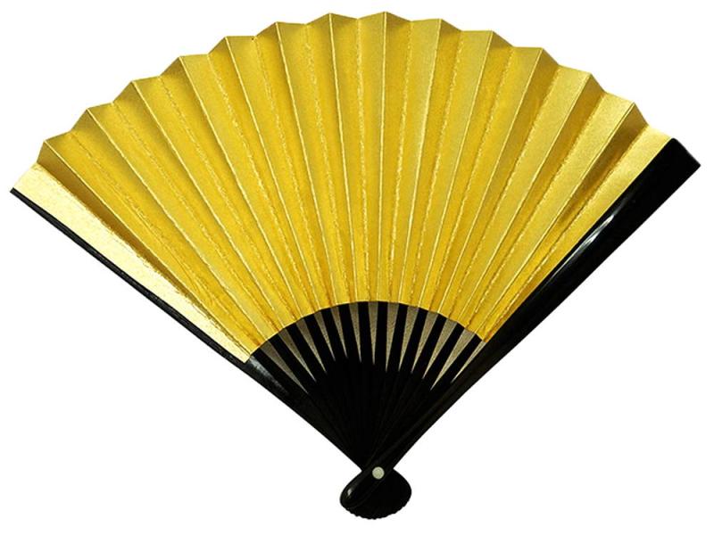 [きもの屋　さらさ] 金銀 リバーシブル 扇子 全長 約18cm 単品 ゴールド シルバー 礼装用 留袖用 黒留..