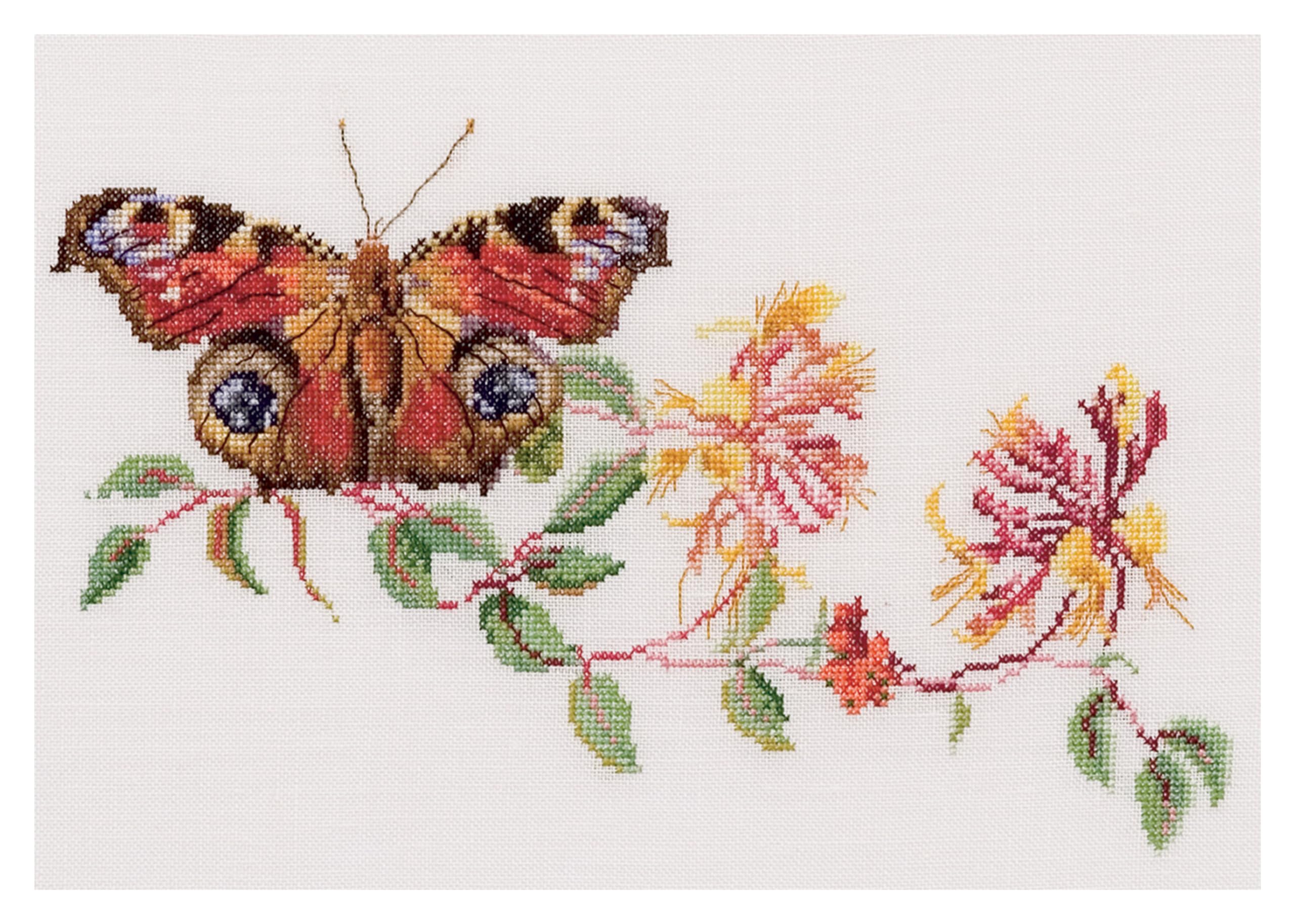 ・布地:アイーダ18カウント ・完成サイズ:29cm×18cm (11.4インチ×7.1インチ) ・内容物:アイーダ生地、DMCフロス、ジョン・ジェームズの針、チャート、手順書