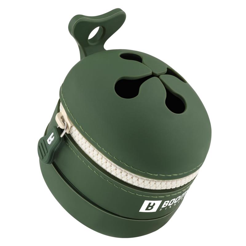 Booms Fishing ST2 携帯ゴミ箱 シリコンポーチ カラビナ付き 釣り アウトドア用