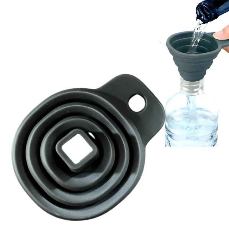 【日本製】 たためるシリコーンロート ミニ はやく注げる ペットボトル 伸縮 じょうご 漏斗 伸縮 高さ7cm