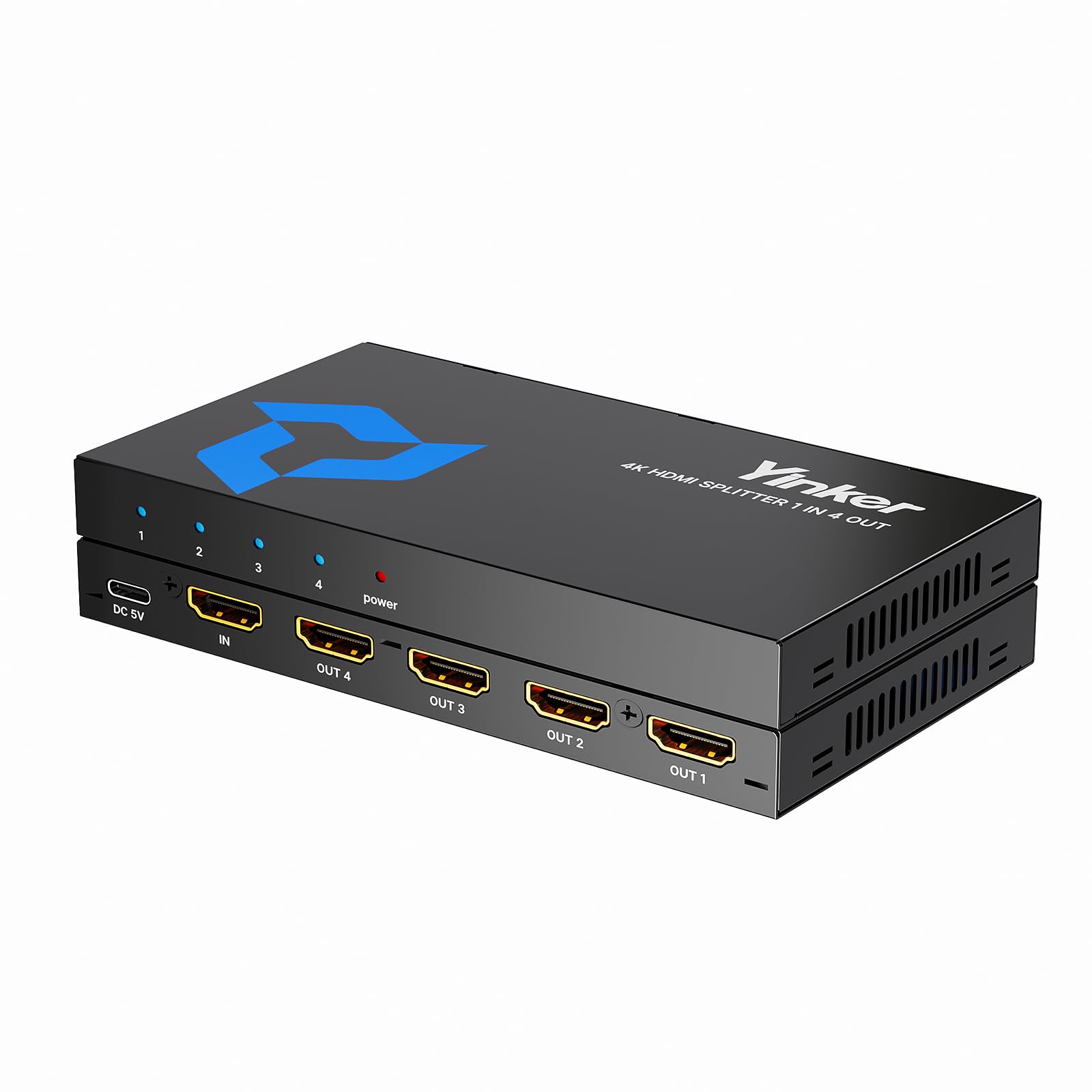 ・入力:1ポート ・出力:4ポート ・解像度:4K@30Hz ・電源:USB給電