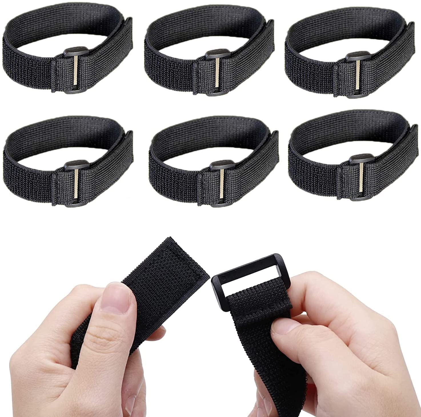 Rakuten - 荷物固定ストラップ 6個パック 2cm×30cm ベルクロ 梱包バンド 調整可能 連結可能 耐久性 頑丈 屋外 災害対策 荷崩れ防止