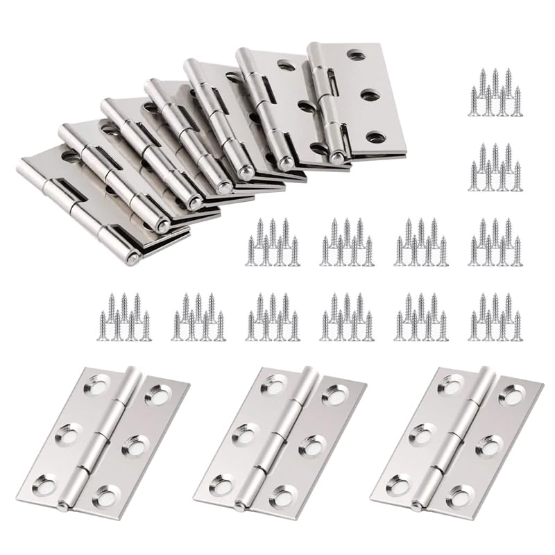 乐天商城 - 蝶番 10個セット ネジ60本付き ステンレス フラットヒンジ 44mm×32mm×0.8mm M3.0×14ネジ付き 扉 家具 建具 修理 DIY 補修 交換用 金具