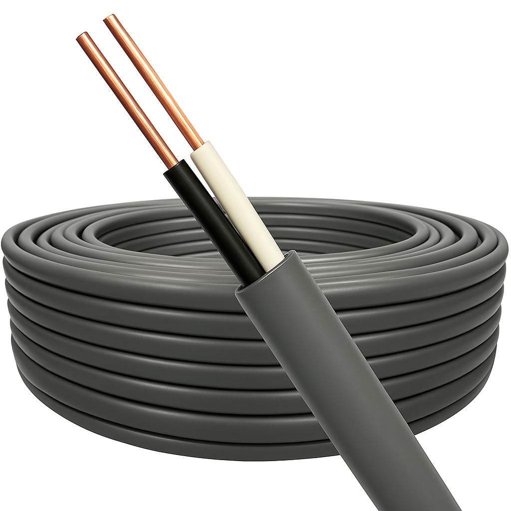 電線 VVR 1.6mm 2芯 600V 絶縁体厚さ0.8mm シース厚さ1.5mm 使用温度60℃ 許容電流18A 灰色 切り売り 1m単位 屋内配線 電力配線 動力配線 エアコン配線 コンセント配線 照明配線