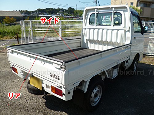 ・セット内容:軽トラック1台分(両サイド&リアの3辺用) ・全長:5600mm ・厚さ:最大4mm ・素材:ゴム製 ・固定方法:3M両面テープ