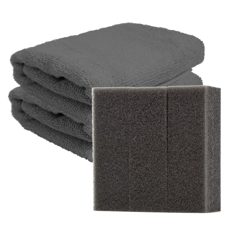 ・内容:マイクロファイバークロス 2枚、スポンジ 3個 ・スポンジ構造:2層構造(固いスポンジ+薄くて柔らかいスポンジ)
