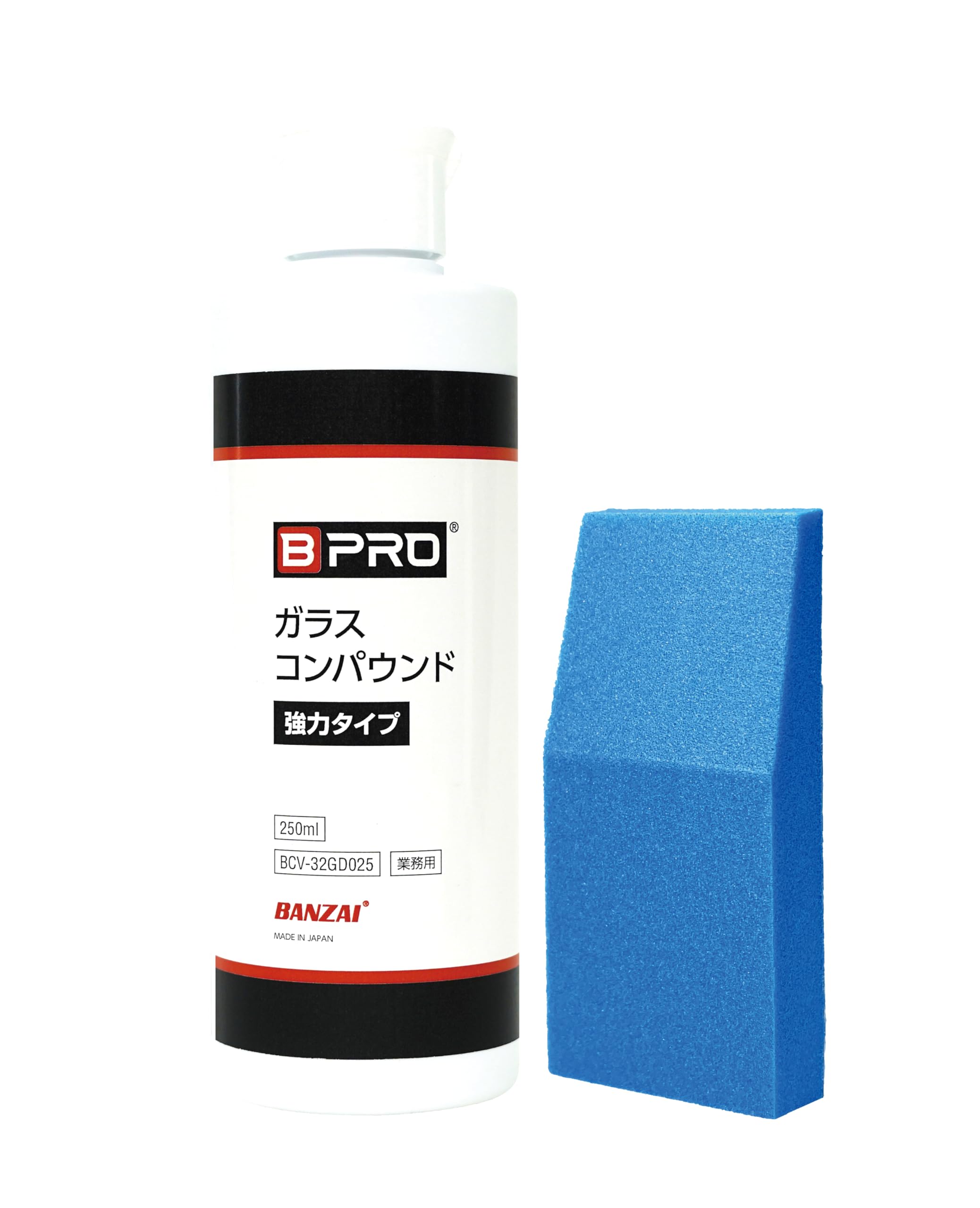 ガラスコンパウンド 油膜 水垢 除去剤 研磨剤 強力タイプ パッド付き 日本製 フロ...