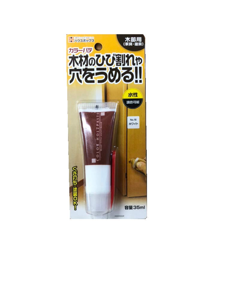 Ring - 木部用パテ 水性タイプ 補修材 補修パテ 穴埋め 傷補修 傷隠し 凹み キズ修復 補修用 パテ材 アクリル樹脂 炭酸カルシウム 顔料 プラスチックヘラ付き 混色可能 日本製
