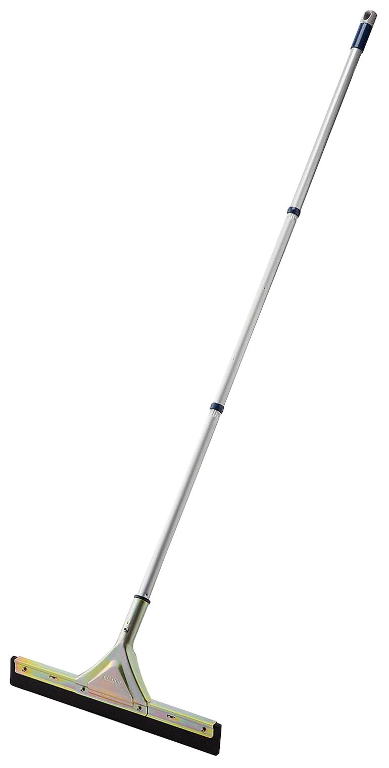 ・サイズ:幅約400×全長約1350mm ・材質:ハンドル(スチールパイプ)、ヘッド(スチールクロメートメッキ)、ゴム(合成ゴム)